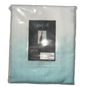 Ombre Sheer Curtains Faux Linen Gradient Grommet 52"Wx 63"L Teal Modern Room NIP
